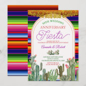 Mexicaanse Cactus 50ste bruiloft Jubileum Fiesta Kaart (Voorkant / Achterkant)