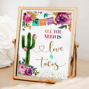 Mexicaanse cactus alles wat je nodig hebt is liefd poster
