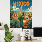 Mexicaanse Cactus Reizen Poster (Thuiskantoor)