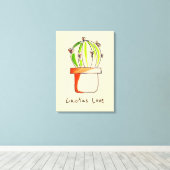 Mexicaanse cactus schattige woestijnkunst canvas afdruk (Insitu (Houten vloer))