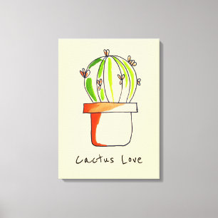 Mexicaanse cactus schattige woestijnkunst canvas afdruk
