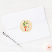 Mexicaanse cactus tekenkunst ronde sticker (Envelop)