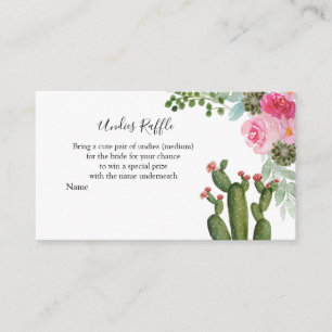 Mexicaanse Cactus Undies Raffle Enclosure Card Informatiekaartje