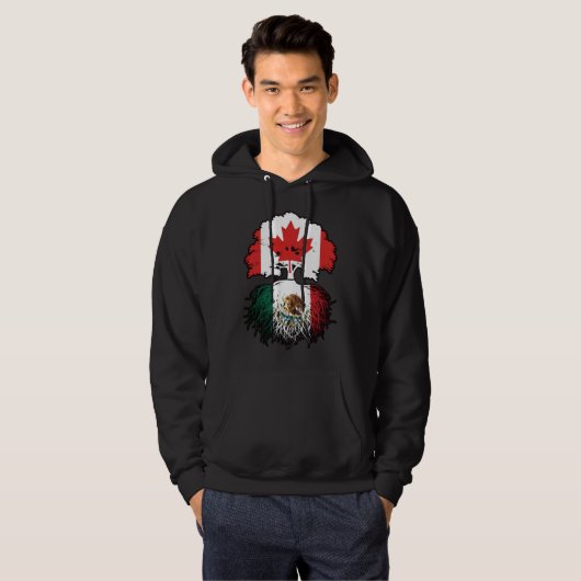 Mexicaanse Canadese vlag voor boomstammen in Canad Hoodie (Voorkant volledig)
