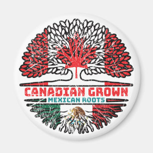 Mexicaanse Canadese vlag voor boomstammen in Canad Magneet