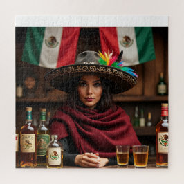Mexicaanse Cantina Portret - Vrouw in Charro Sombr Legpuzzel