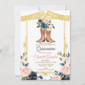 Mexicaanse Charro-laarzen Quinceanera Kaart (Voorkant)