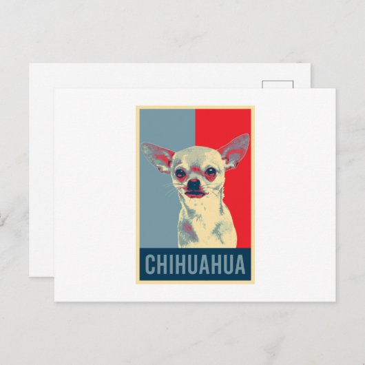 Mexicaanse Chihuahua Dog Portrait Pop Art Uitnodiging Briefkaart (Voorkant / Achterkant)