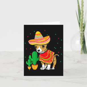 Mexicaanse Chihuahua Hond Sombrero Cinco De Mayo F Kaart