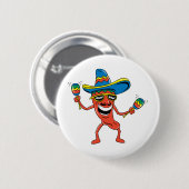 Mexicaanse Chili Pepper Ronde Button 5,7 Cm (Voorkant /achterkant)