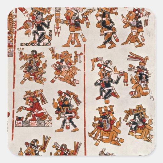 Mexicaanse codex vierkante sticker (Voorkant)
