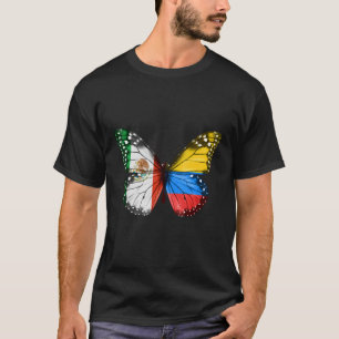 Mexicaanse Colombiaanse vlag Butterfly T-shirt
