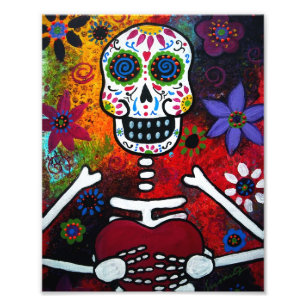 Mexicaanse Corazon Face Day of the Dead Painting Foto Afdruk
