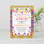 Mexicaanse Couple Shower Fiesta Invitation Kaart (Staand voorkant)