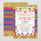 Mexicaanse Couple Shower Fiesta Invitation Kaart (Voorkant / Achterkant)