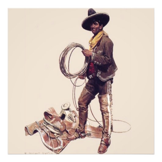 “Mexicaanse Cowboy” door W Herbert Dunton  Foto Afdruk (Voorkant)