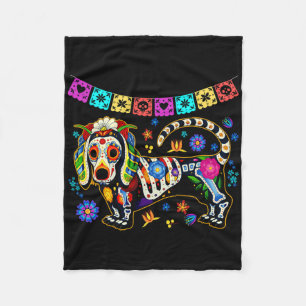 Mexicaanse Dachshund Bone Halloween Day O Fleece Deken