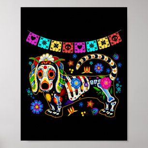 Mexicaanse Dachshund Bone Halloween Day O Poster