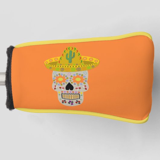 Mexicaanse dag van de dode schedel golfheadcover (Voorkant)