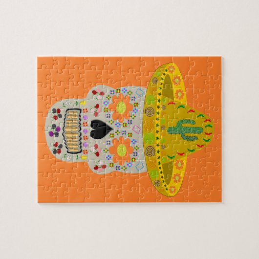 Mexicaanse dag van de dode schedel legpuzzel (Horizontaal)