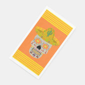 Mexicaanse dag van de dode schedel servet (Hoek)