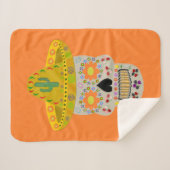 Mexicaanse dag van de dode schedel sherpa deken (Voorkant (horizontaal))