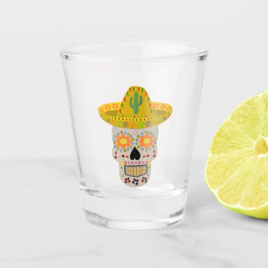 Mexicaanse dag van de dode schedel shot glas (Voorkant)