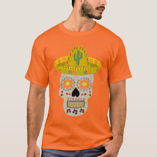 Mexicaanse dag van de dode schedel t-shirt