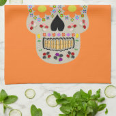 Mexicaanse dag van de dode schedel theedoek (Gevouwen)