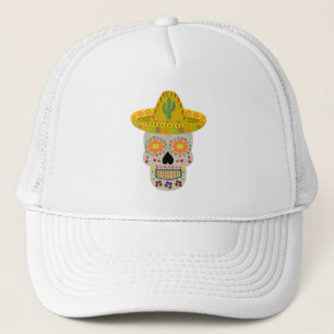 Mexicaanse dag van de dode schedel  trucker pet