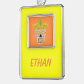 Mexicaanse dag van de dode schedel verzilverd kader ornament (Links)