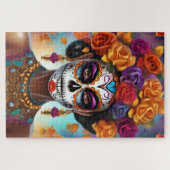 Mexicaanse dag van de dode suiker schedel meisje legpuzzel (Horizontaal)