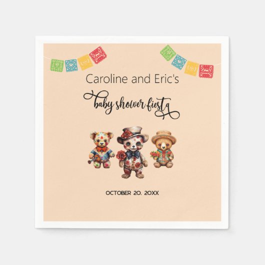 Mexicaanse Dag van het Dode Baby shower Fiesta Servet (Voorkant)