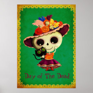 Mexicaanse dag van het dode meisje poster