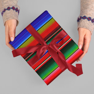 Mexicaanse deken fiesta strepen kleurrijk sarape cadeaupapier