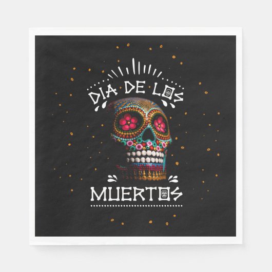 Mexicaanse dia van de dode skeleton Art Death Art Servet (Voorkant)