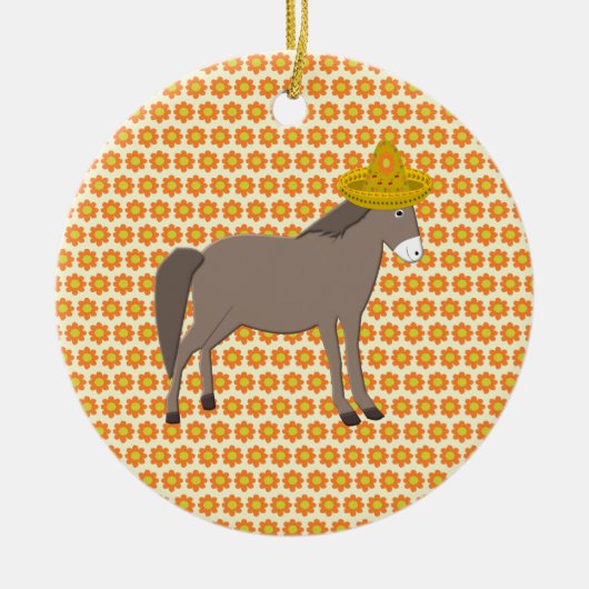 Mexicaanse Donkey Day of the Dead Keramisch Ornament (Voorkant)