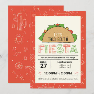 Mexicaanse doodles Taco Clip Art Taco Fiesta Party Kaart