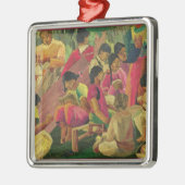 Mexicaanse dorpscène metalen ornament (Links)