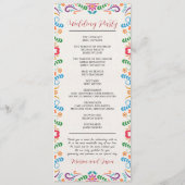 Mexicaanse Elegante Kleurrijke Floral Fiesta bruil Programma (Achterkant)