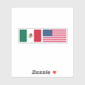 Mexicaanse en Amerikaanse vlaggen Naast elkaar Sticker (Vel)