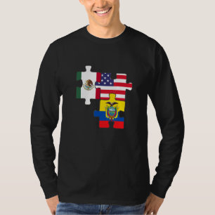 Mexicaanse en Ecuatoriaanse wortels plus de Amerik T-shirt