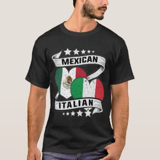 Mexicaanse en Italiaanse vlag T-shirt