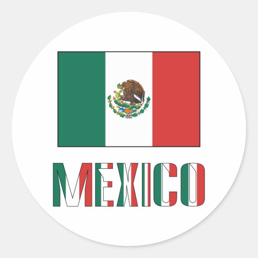 Mexicaanse en Mexicaanse vlag Ronde Sticker (Voorkant)