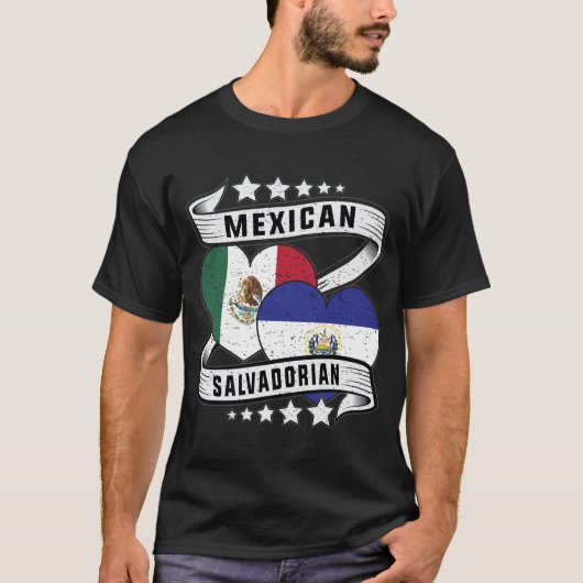 Mexicaanse en Salvadoraanse vlag T-shirt (Voorkant)