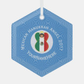 Mexicaanse engel Chanoeka vlag gepersonaliseerd Glas Ornament (Voorkant)