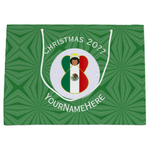 Mexicaanse engel kerst vlag gepersonaliseerd  groot cadeauzakje