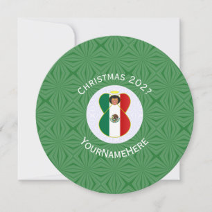Mexicaanse engel kerst vlag gepersonaliseerd  kaart