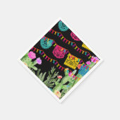 Mexicaanse feestbanner Bloemenkleed Cactus Servet (Hoek)