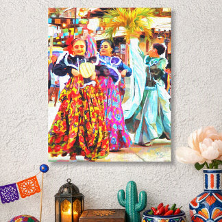 Mexicaanse Festival Dansers Puerto Vallarta 2549 K Canvas Afdruk